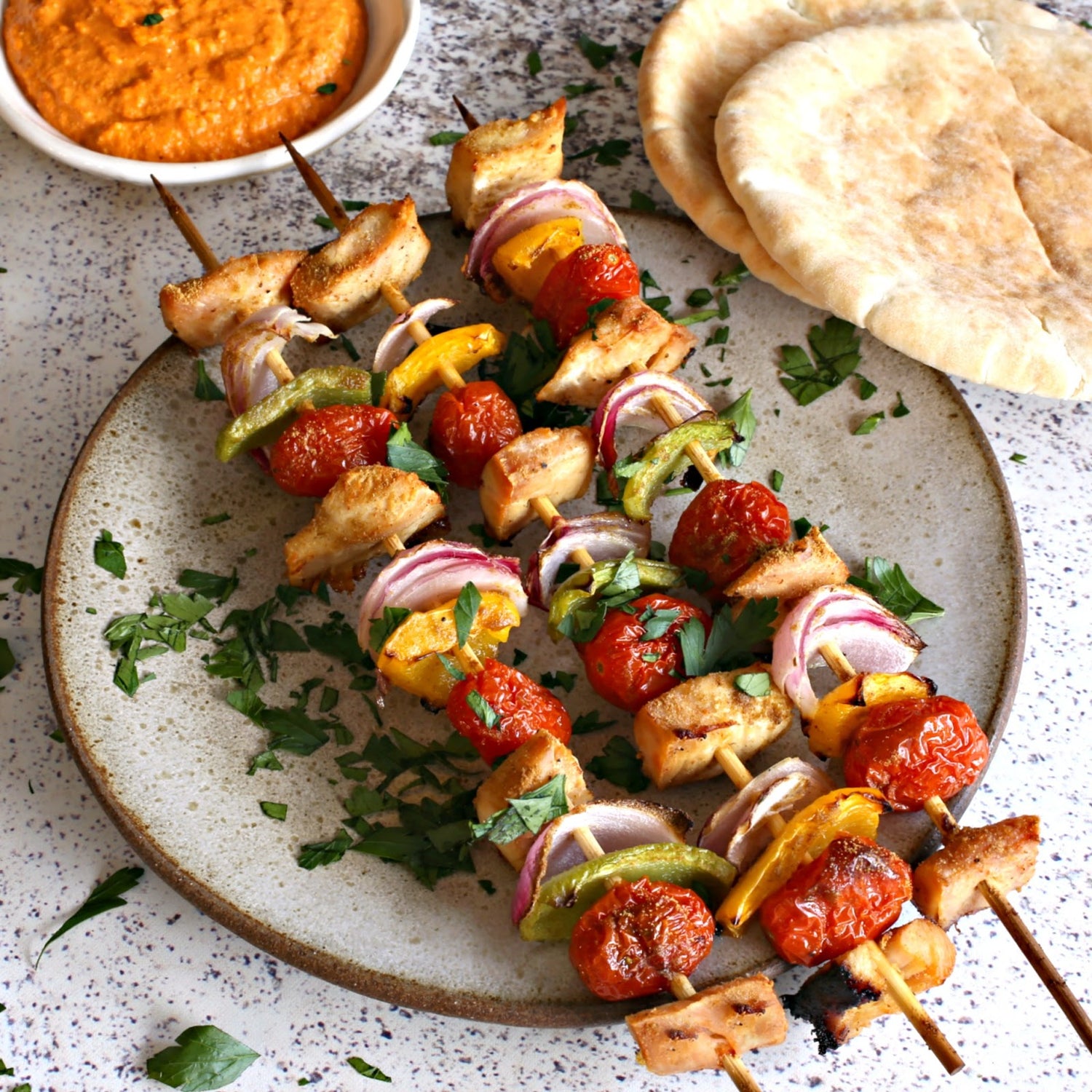 Grilled Chicken and Vegetable Skewers