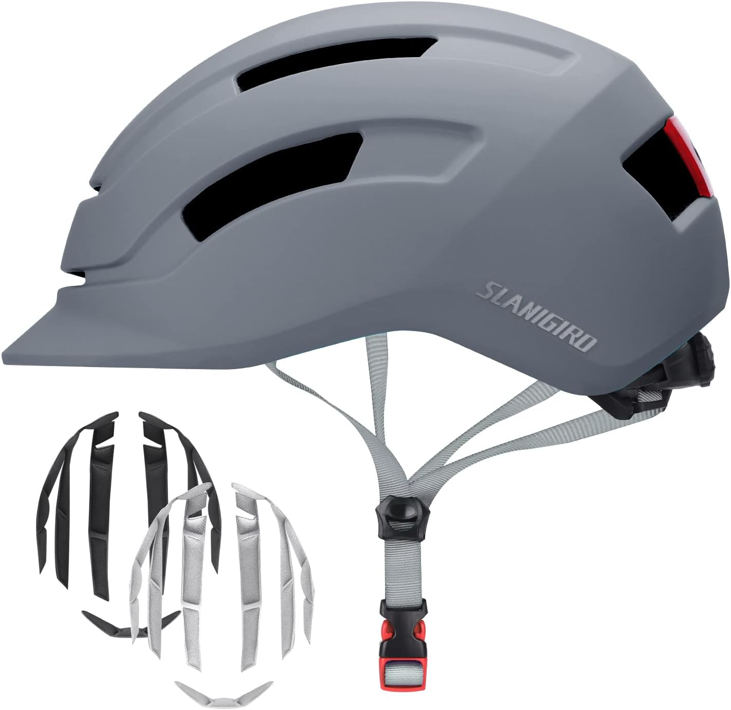 Adult Urban Bike Helmet - Adjustable Fit System & Integrated Taillight