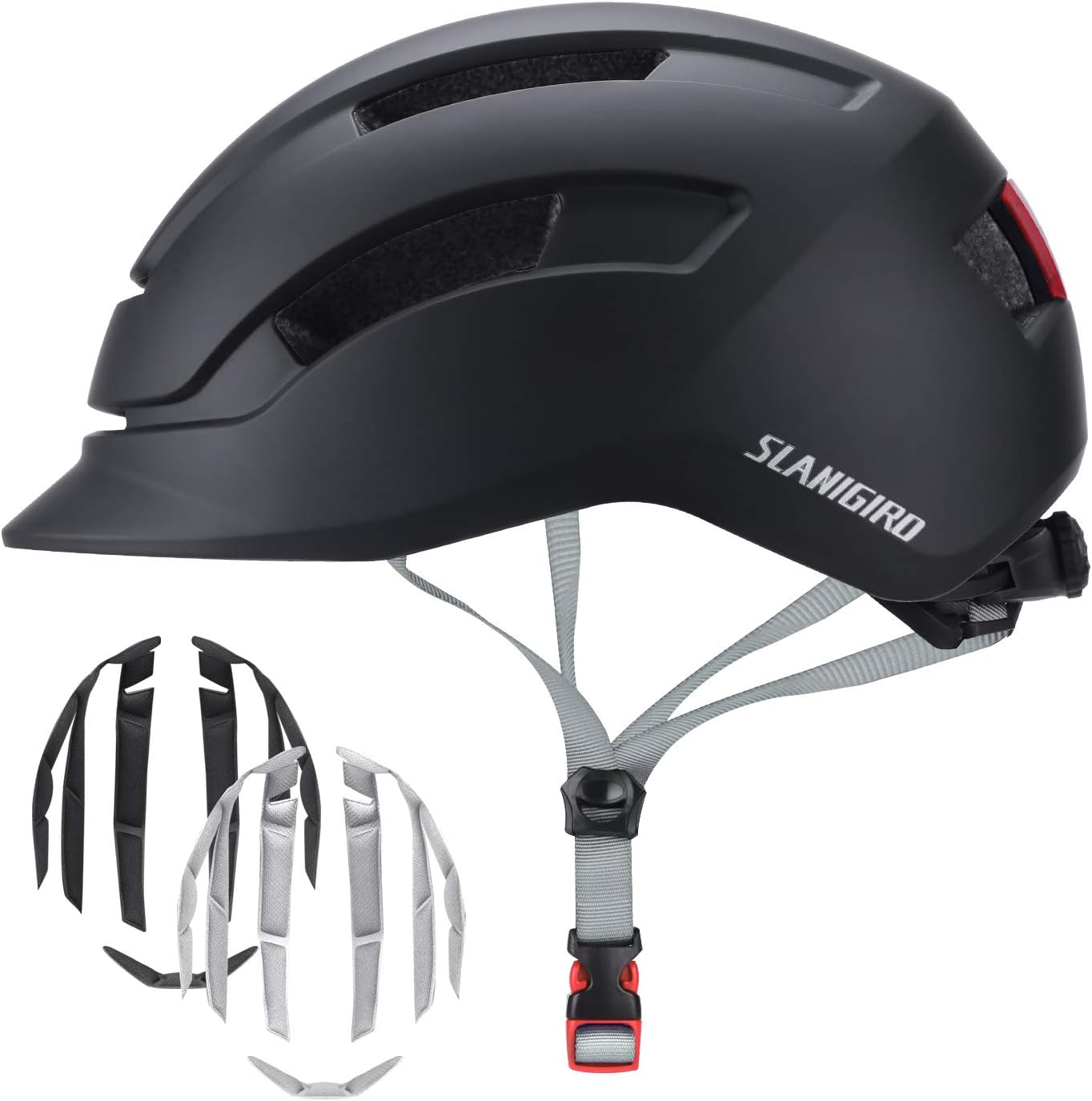 Adult Urban Bike Helmet - Adjustable Fit System & Integrated Taillight