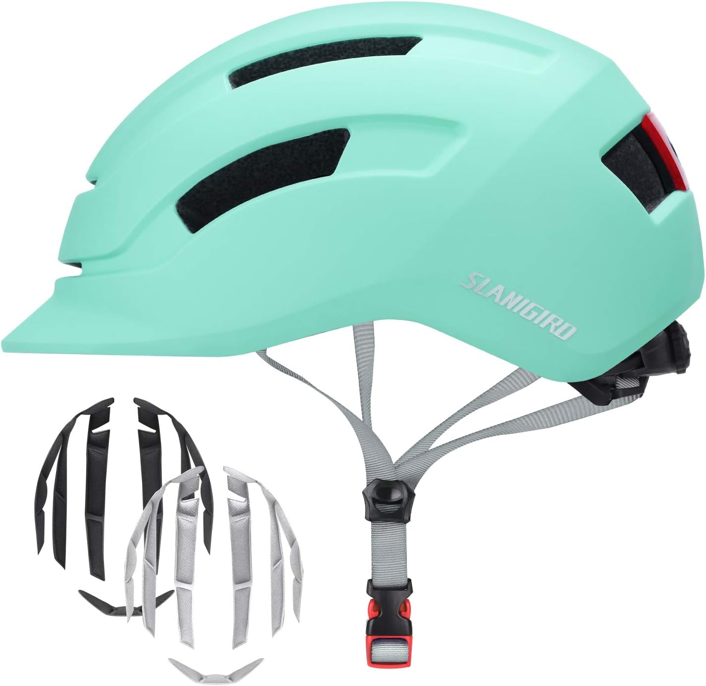 Adult Urban Bike Helmet - Adjustable Fit System & Integrated Taillight