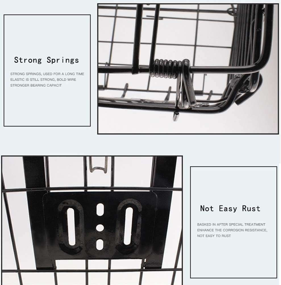 Folding Bike Front Basket Bicycle Wire Basket