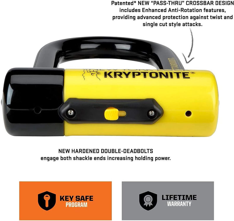 Heavy Duty Anti-Theft Bicycle U Lock, 18mm Shackle with Keys, Ultimate Security